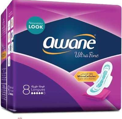 Awane Serviette Hygiénique Ultra Fine Longue 8 Serviettes