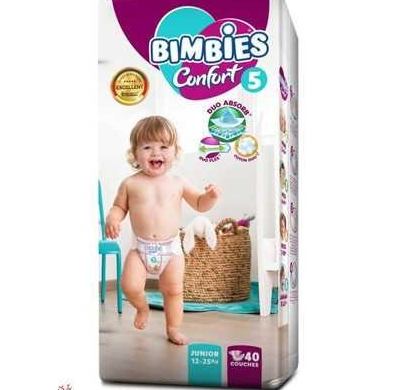 Bimbies Couches Bébé N 05 (12-25 Kg) 40 Couches