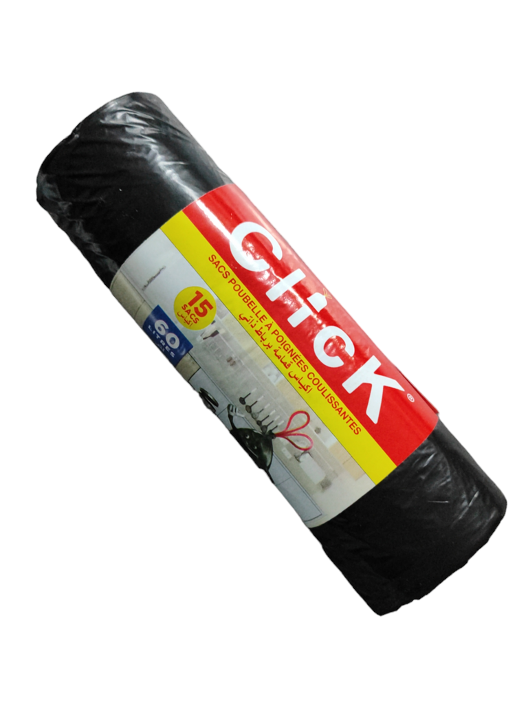 Click Sac Poubelle À Poignées Coulissantes, 60 L