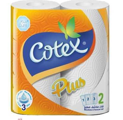 Cotex Essuie Tout Plus 2 Rouleaux 3 Plis