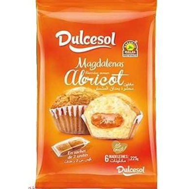 Dulcesol Madeleine Fourré Crème D'abricot 225 G