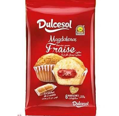 Dulcesol Madeleine Fourré Crème De Fraise 225 G