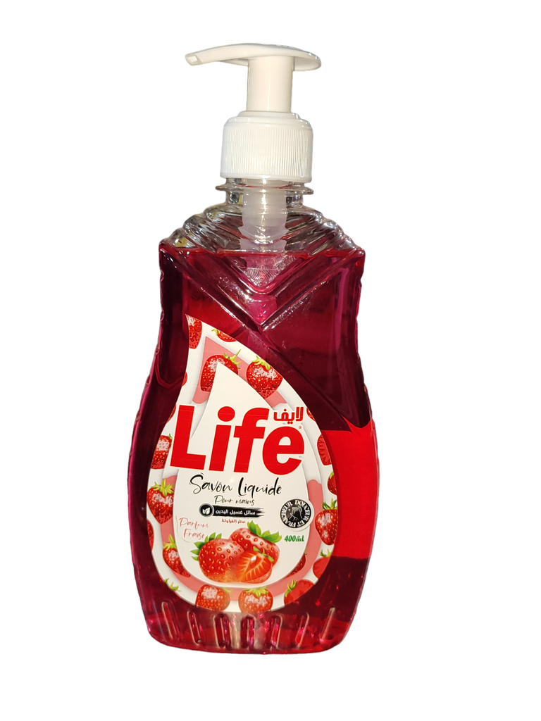 Life Savon Liquide Parfum Fraise 400ml