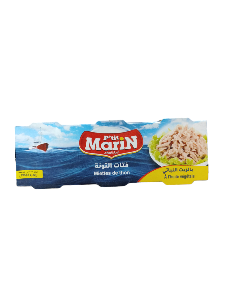 Pti Marin Thon En Miettes Huile Végétale 3x65g