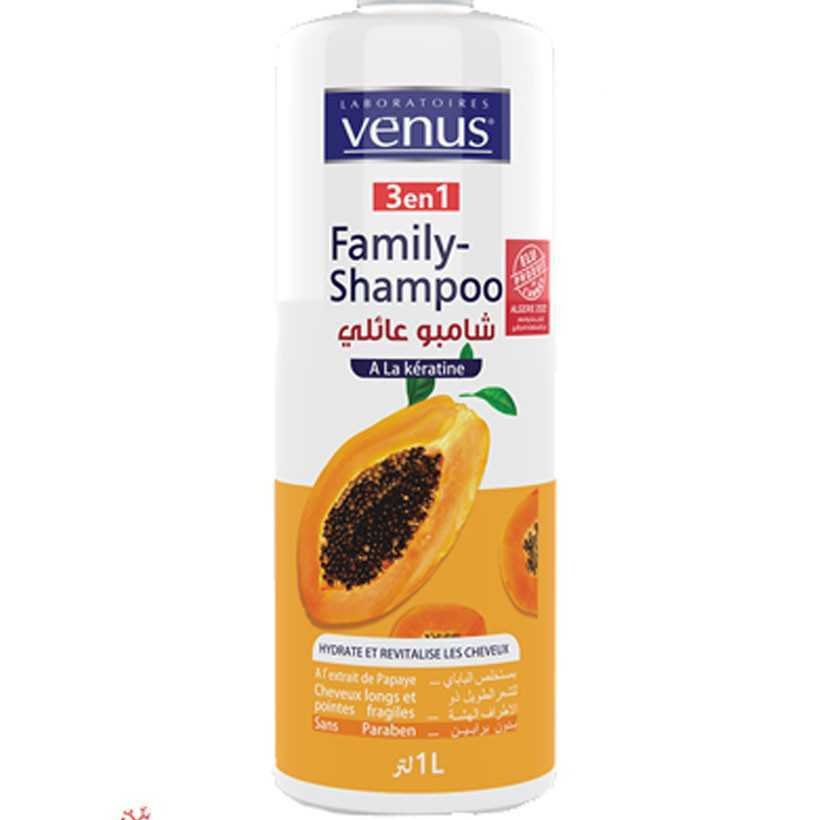 Venus Shampoing Familial À L'extrait D'eau De Papaye 3 En 1 1l