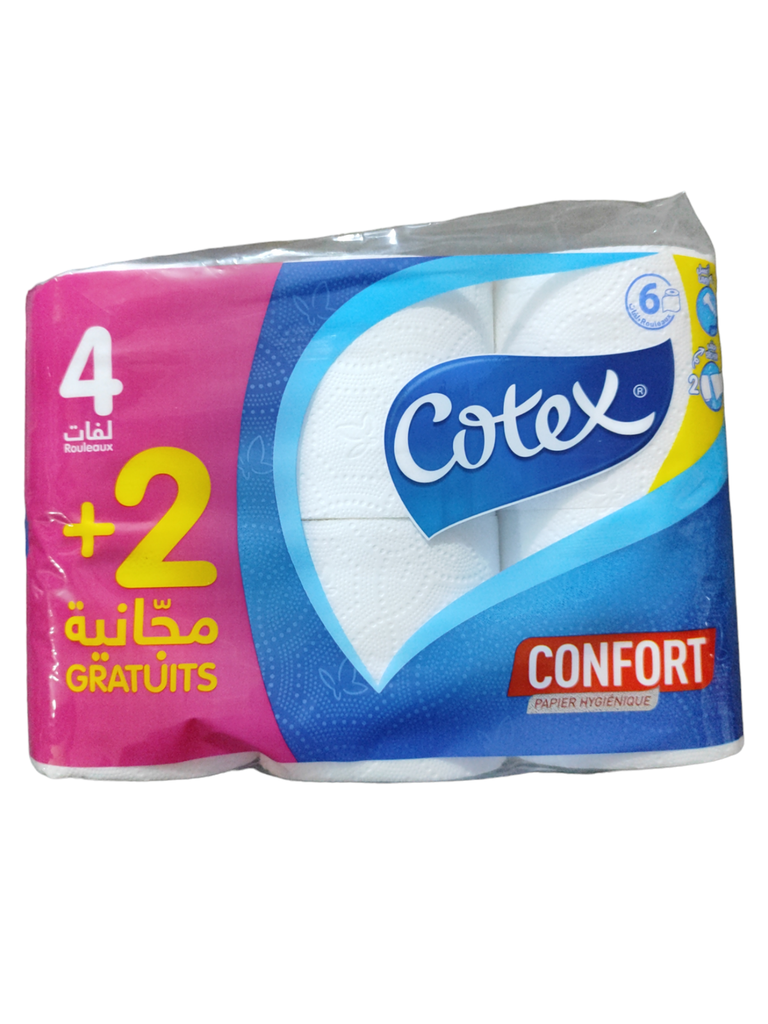 Cotex Papier Hygiénique Confort 4+2 Rouleaux