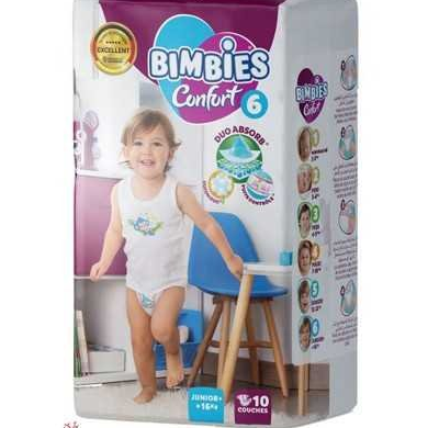 Bimbies Couches Bébé N 06 (+16 Kg) 10 Couches