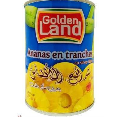 Golden Land Ananas Tranches 565 G