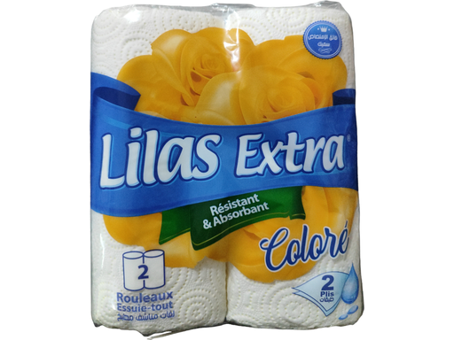 Lilas Essuie Tout Coloré 2 Rouleaux