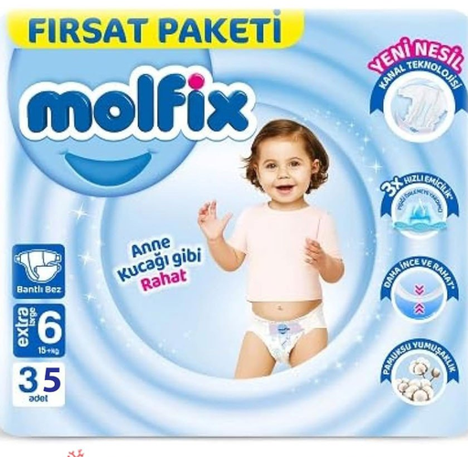 Molfix Couches Bébé N 06 (+16 Kg) 35 Couches