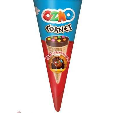 Ozmo Cornet Biscuit Avec Chocolat Au Lait Et Bonbons Au Chocolat Colorés 25 G