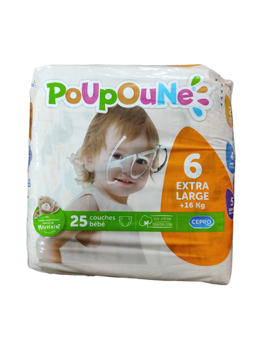 Poupoune Couches Bébé N 06 Extra Large (16+) 25 Couches